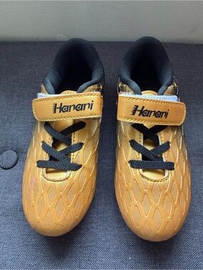 Soccer Cleats - Haani Kids Metallic Gold Velcro Soccer Cleats
